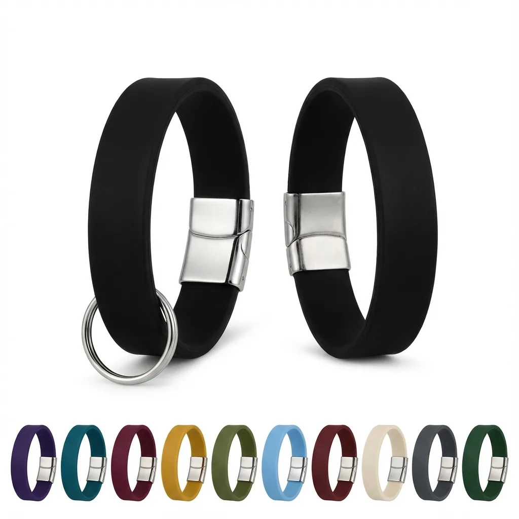 Everyday Carry Silicone Wrist Strap with Key Ring 2