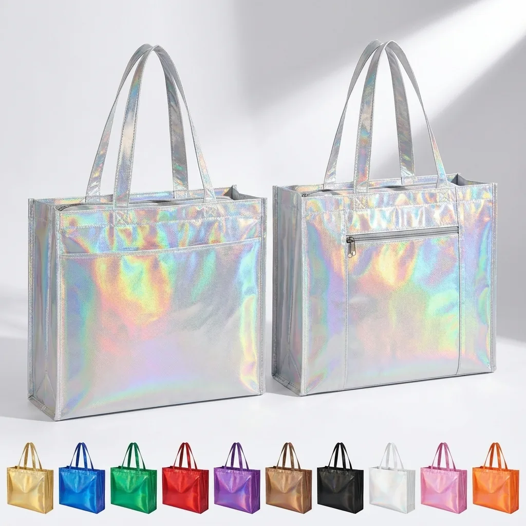 Iridescent Glamour Gift Bags with Reinforced Construction