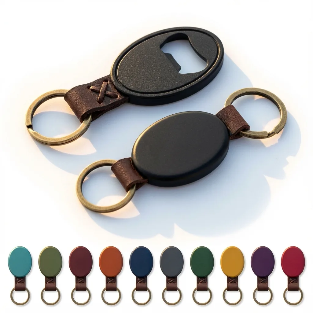 Oval Opener Key Fob: Durable Aluminum & Woven Strap