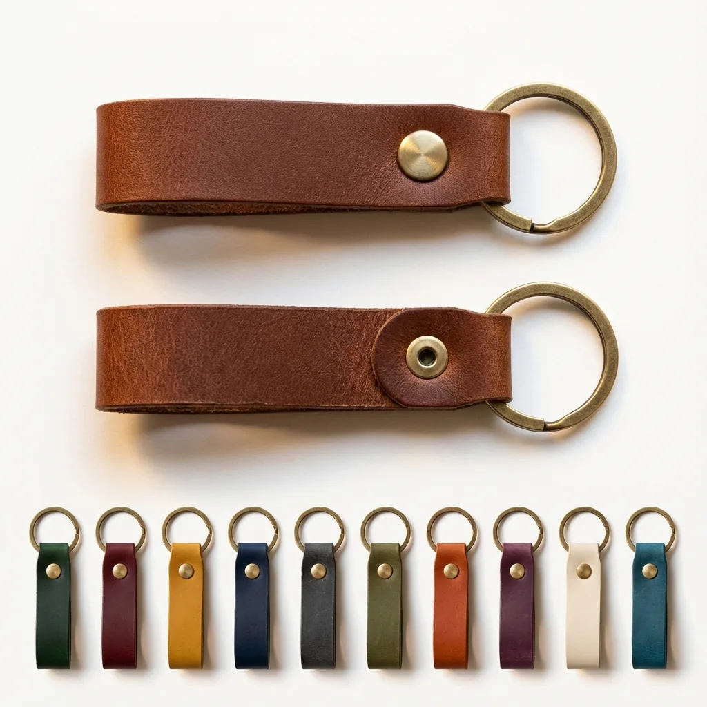 Durable Grip Loop: Premium PU Leather Keychain 2