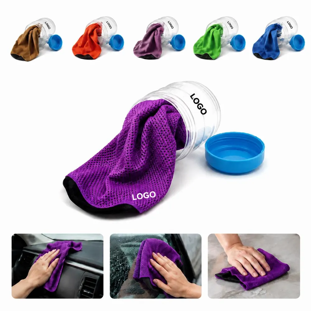 Microfiber Cooling Towel with Carry Bottle