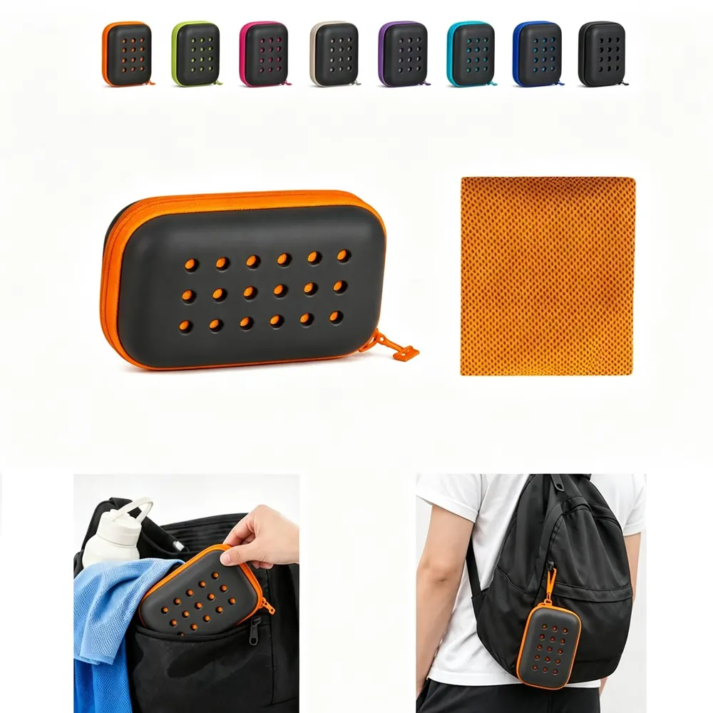 Microfiber Cooling Towel with Carry Pouch for Quick Relief 2