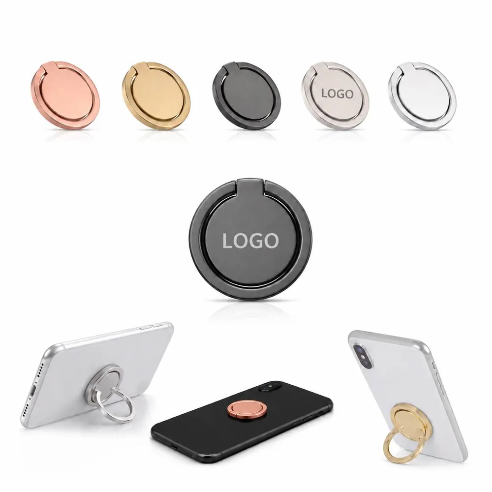 360° Adjustable Zinc Alloy Phone Ring Holder & Kickstand