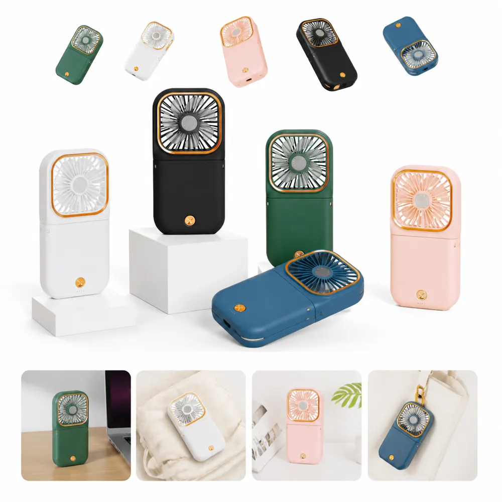 Rechargeable Foldable Fan with Power Bank 2