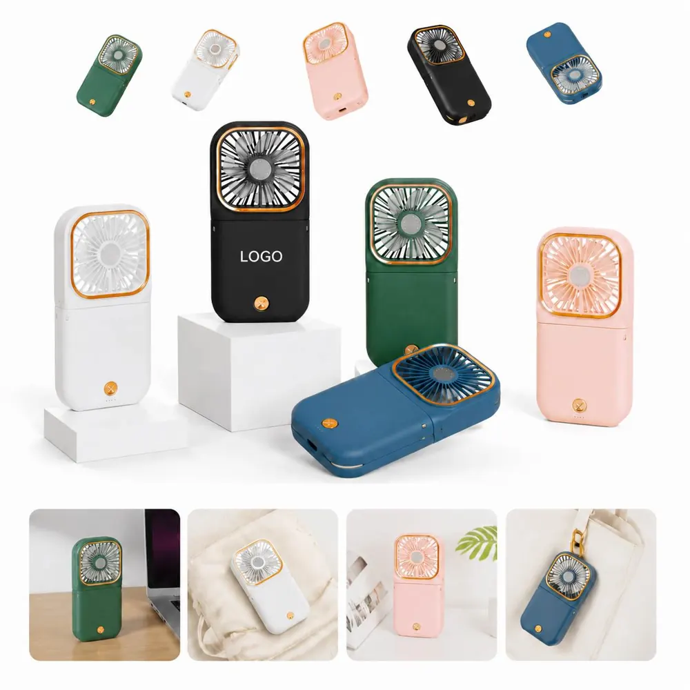 Rechargeable Foldable Fan with Power Bank
