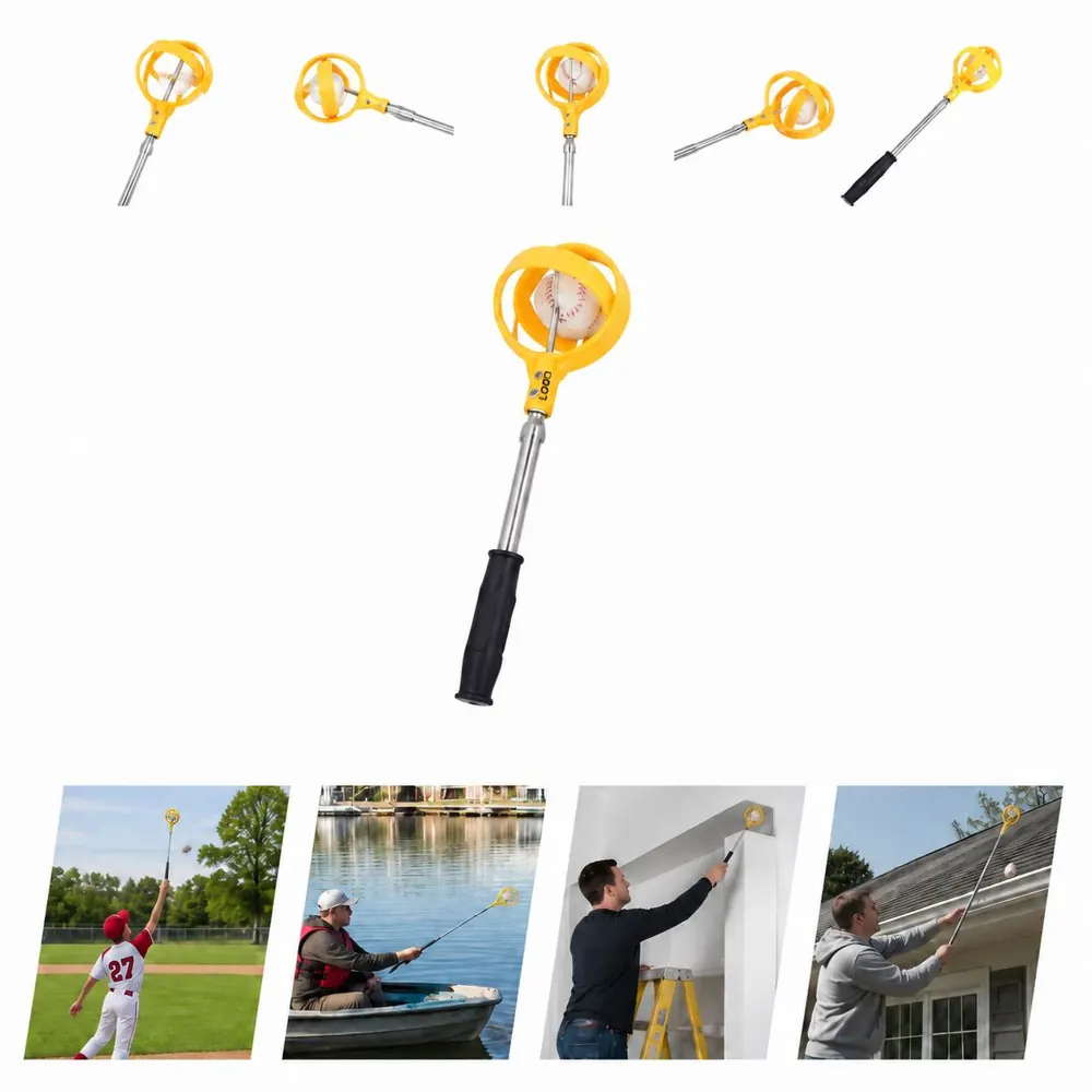 Telescopic Golf Ball Retriever with Locking Scoop