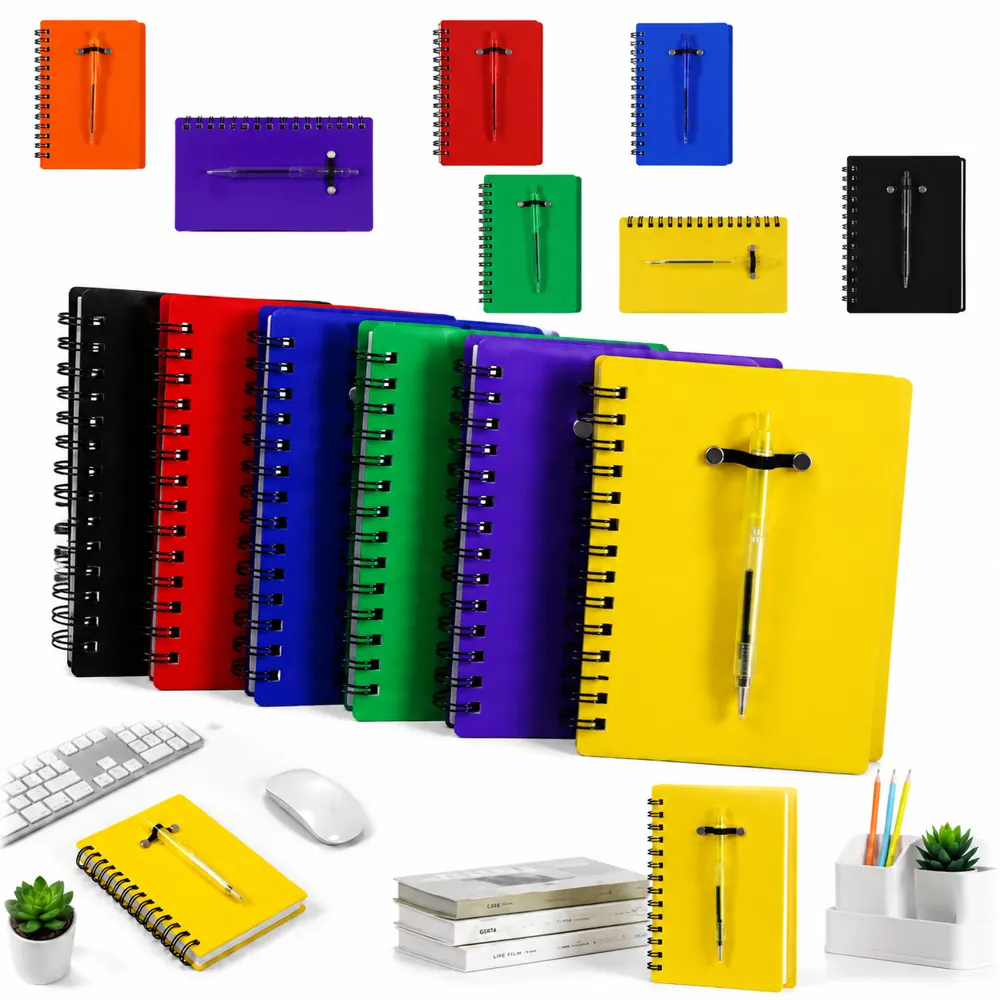 Spiral Notebook Set with Pen Holder and Sticky Notes 2