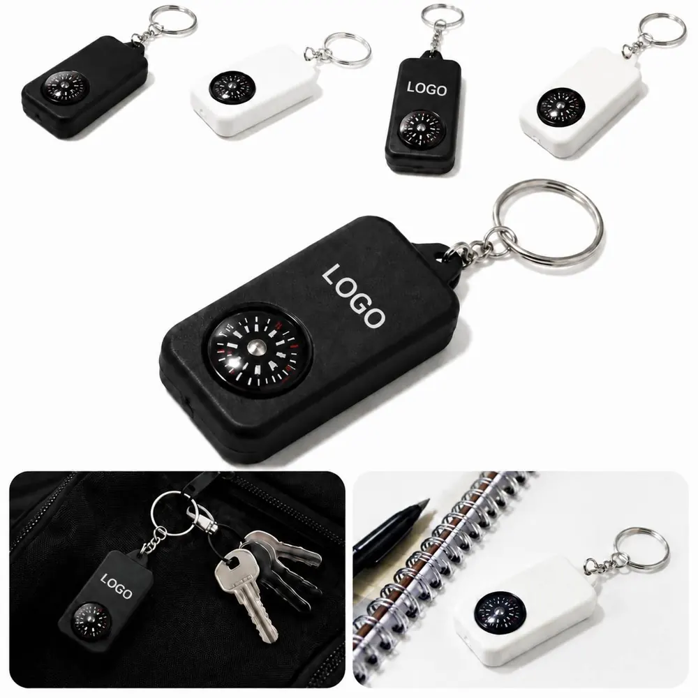 Metal Compass Keychain for Outdoor Navigation, Durable