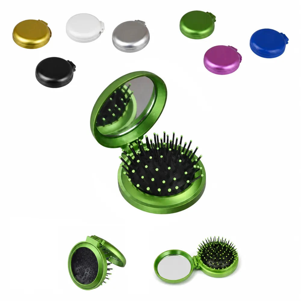 Travel Pop-Up Styling Brush with Mirror, Compact Grooming 2