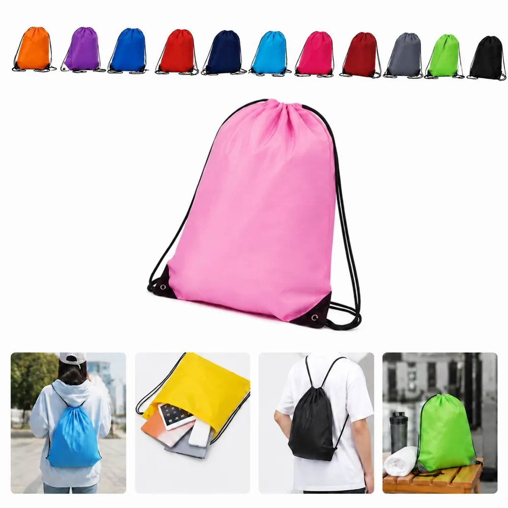 Reinforced Drawstring Backpack for Sports Gym Hiking 2