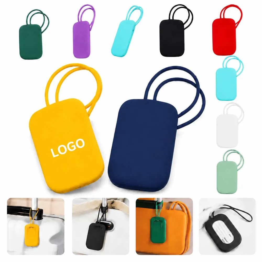 Flexible Silicone Luggage Tag with ID Window for Travel