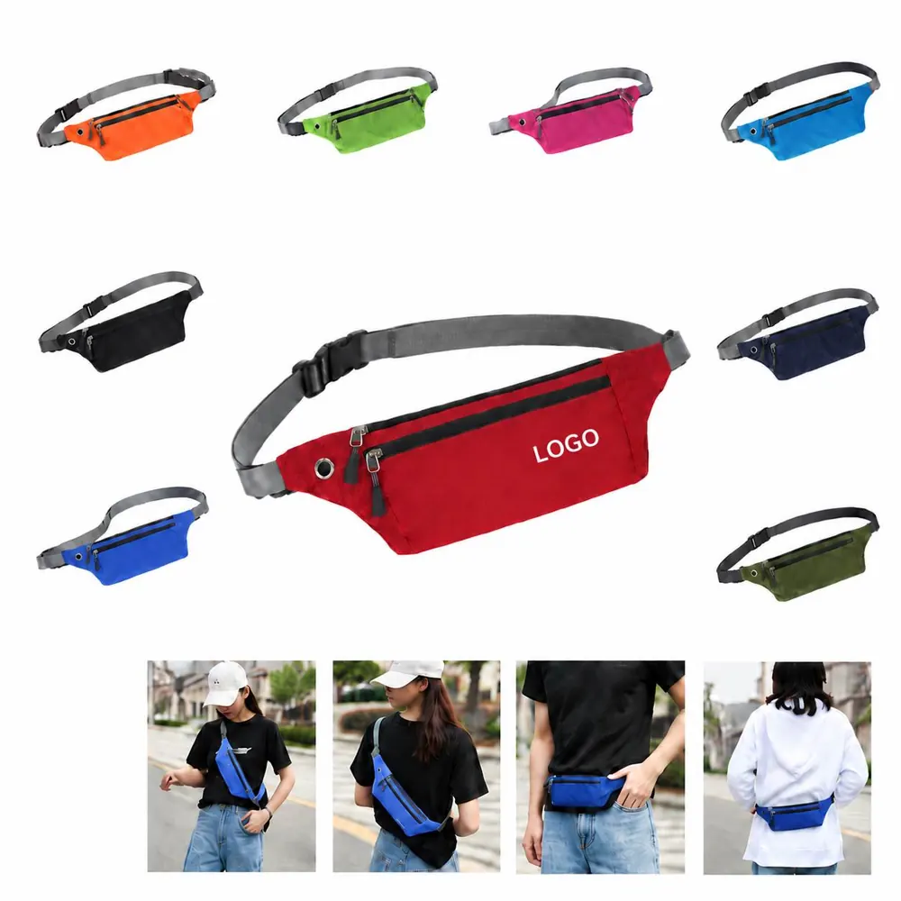 Water-Resistant 3-Zip Running Belt for Hands-Free Storage