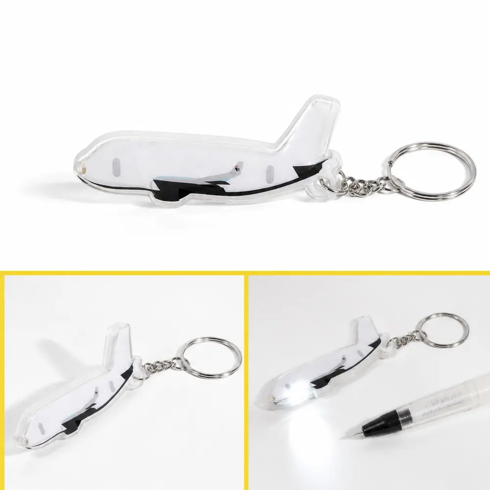 Airplane LED Keychain Flashlight Compact Portable Light 2