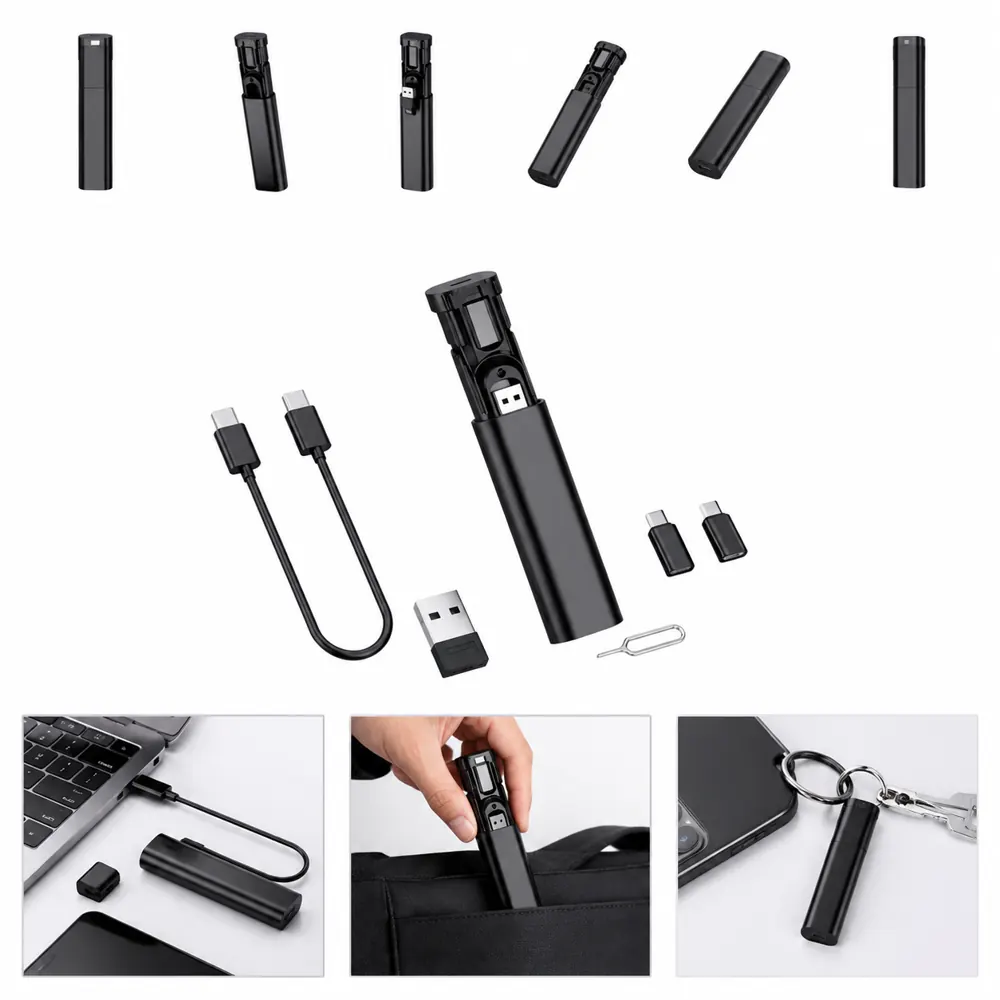 USB-C Adapter Kit Multi Charging Hub with Cables, Compact 2