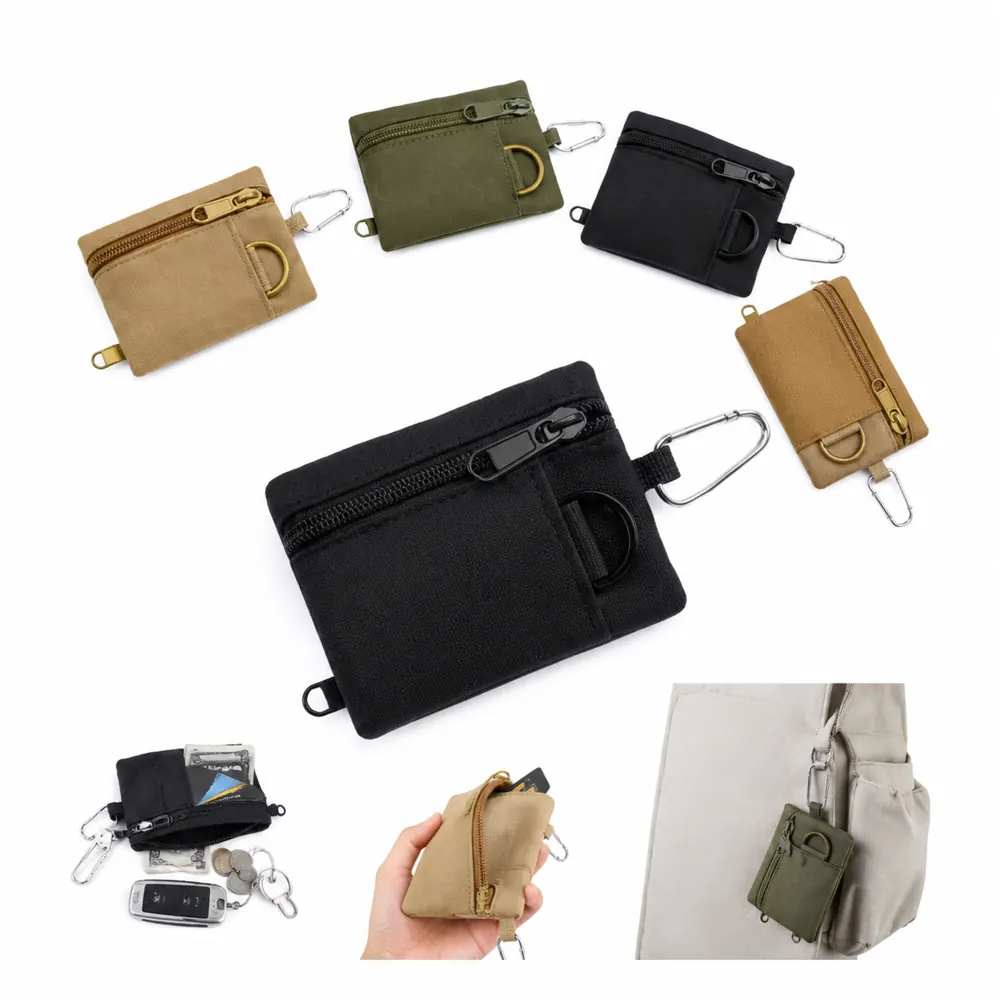EDC Webbing Attachment Pouch with Carabiner Clip 2