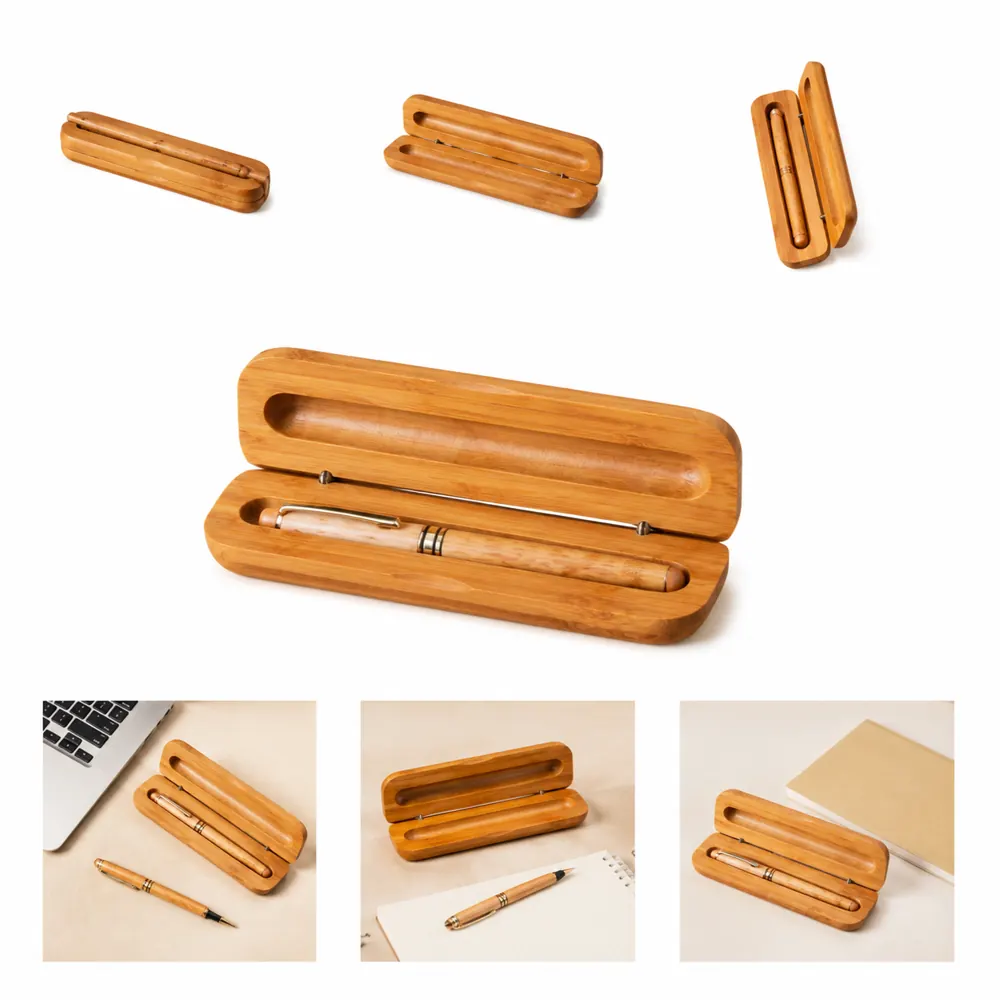 Eco Bamboo Pen Set Smooth Ballpoint Mechanical Pencil 2