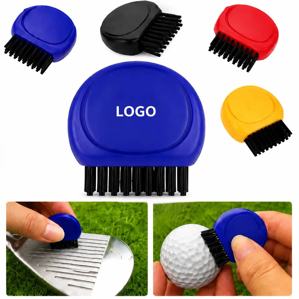 Portable Golf Groove Brush with Clip for Club Cleaning