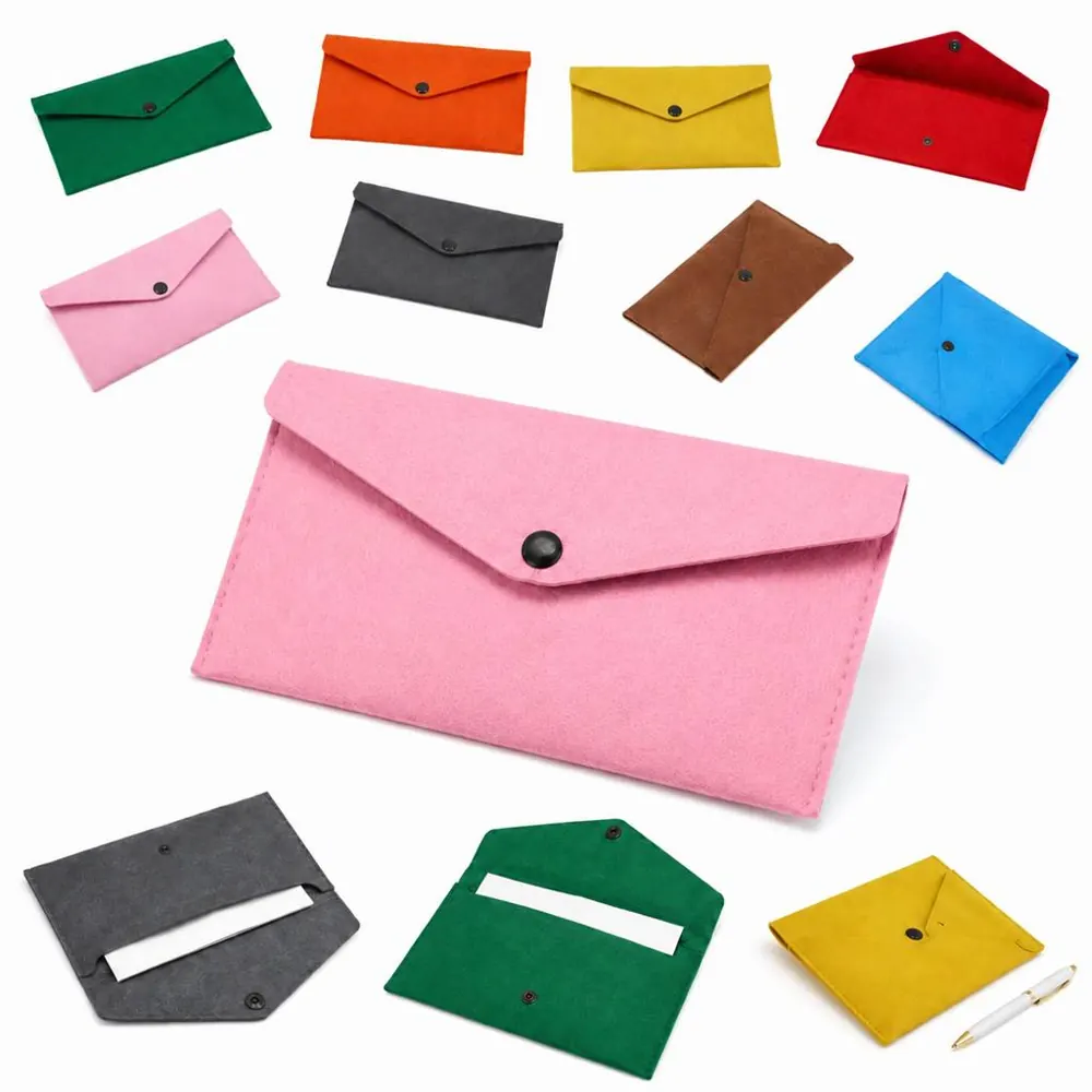 Snap-Button Felt Document Folder for Secure Paper Storage 2