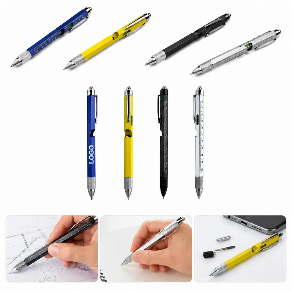 9-in-1 Multifunction Pen with Stylus, Ruler, Screwdriver