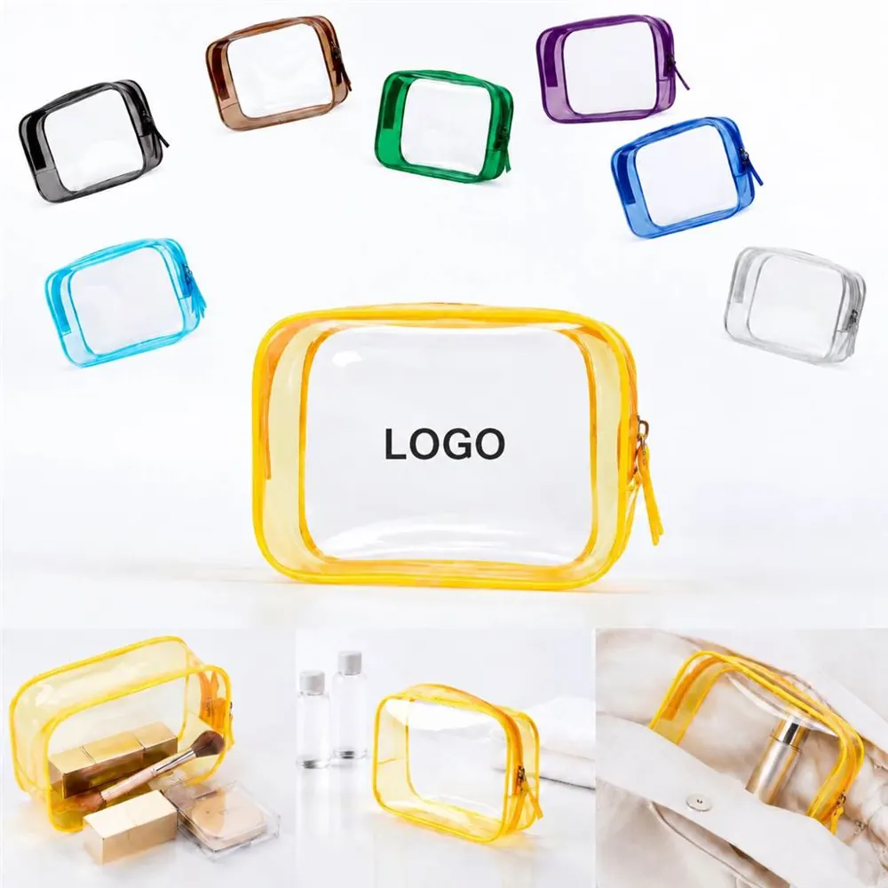 Waterproof Clear PVC Travel Pouch with Zipper for Toiletries