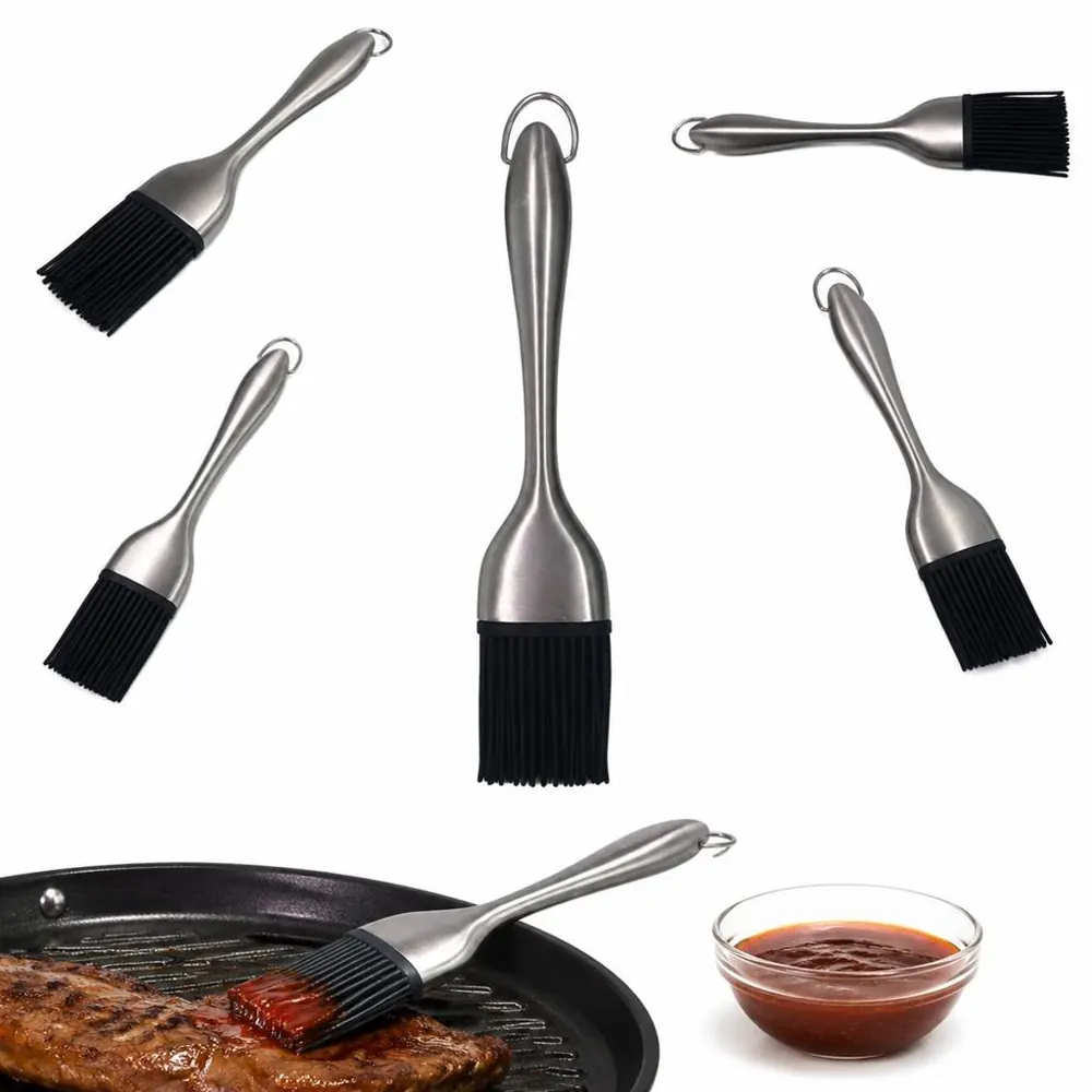 Silicone BBQ Basting Brush with Stainless Steel Handle 2