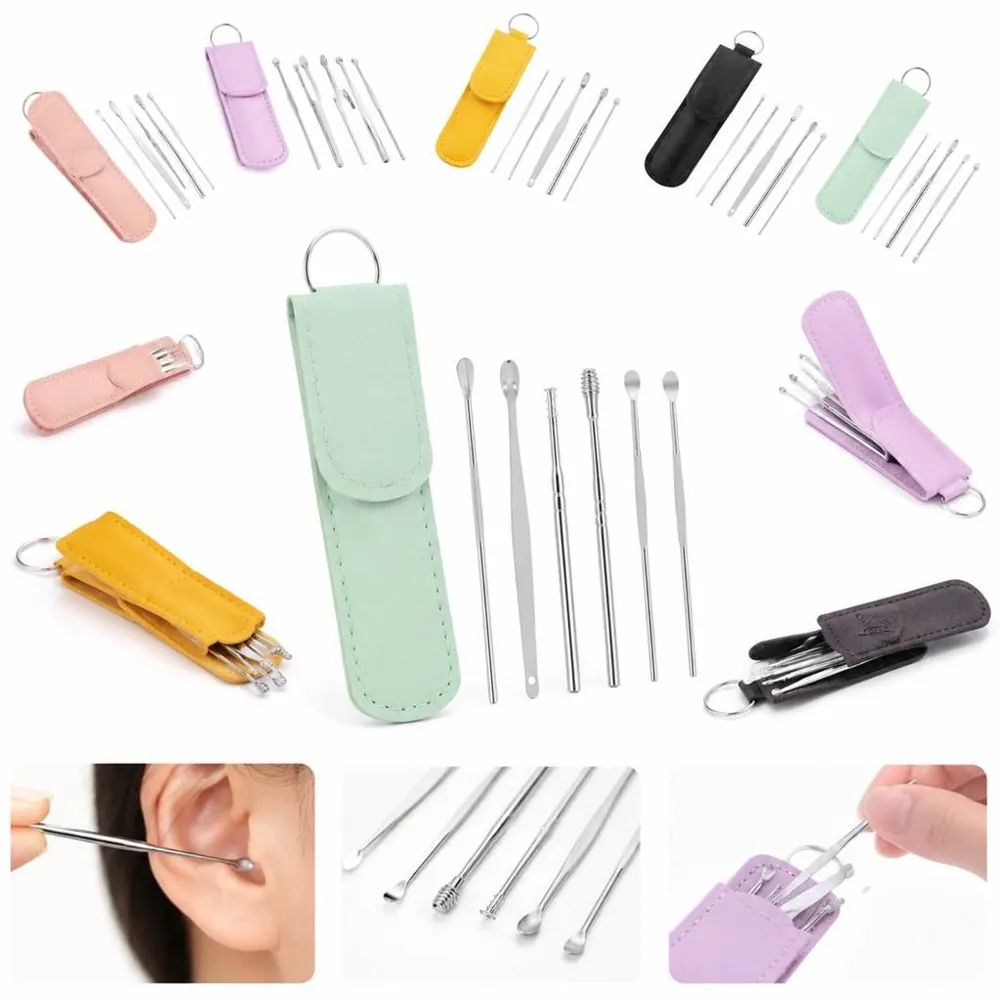 Stainless Steel Ear Cleaner Set with Case, Reusable Earwax 2
