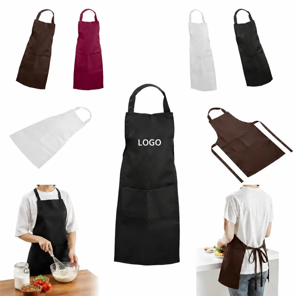 Heavy-Duty Kitchen Apron with Front Pocket, Adjustable Fit