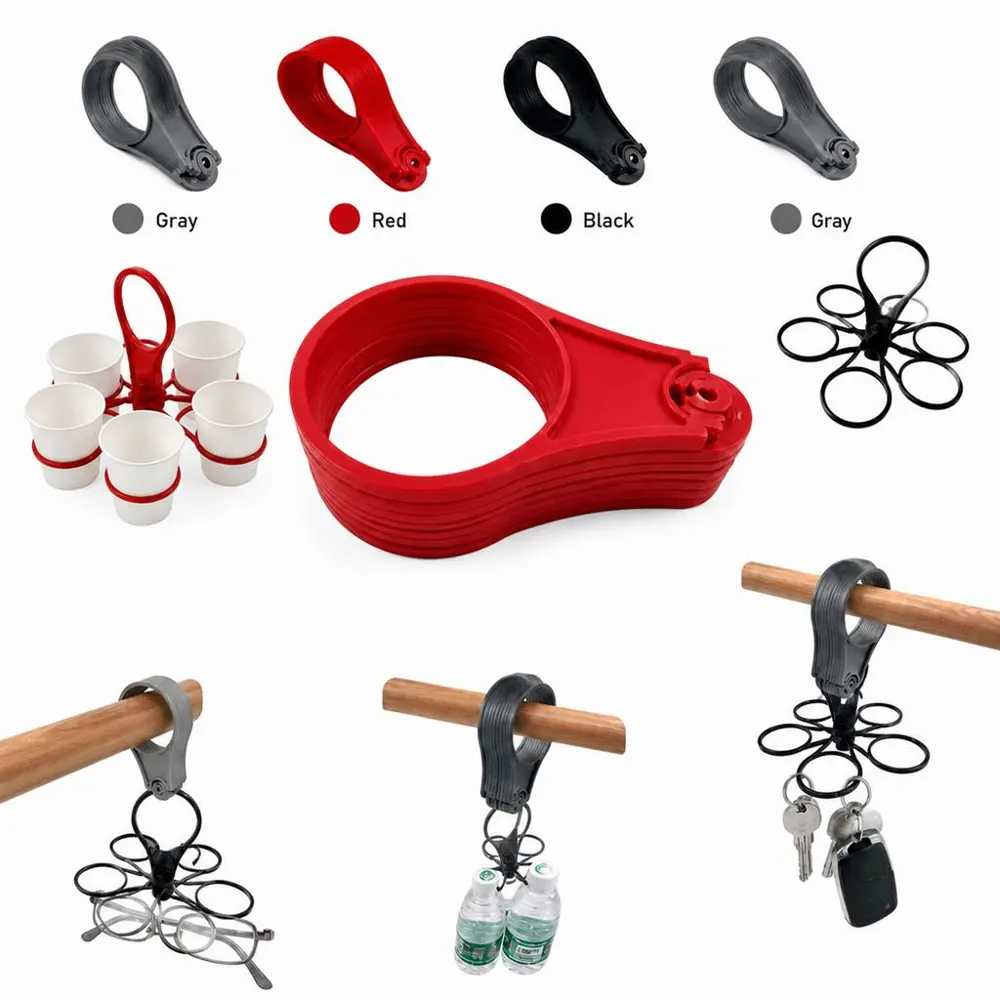 Collapsible Cup Carrier for 4 Drinks, Foldable Portable 2