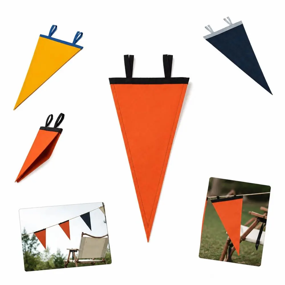 Custom Felt Triangular Flag for Party, Wedding, or Brand 2