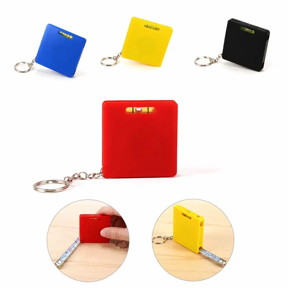 Mini Retractable Tape Measure Keychain with Level for DIY 2