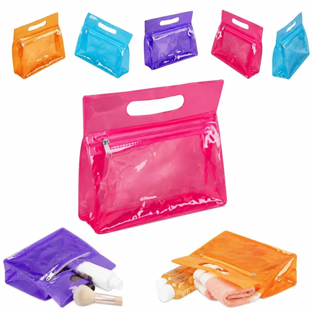 Clear PVC Handle Zipper Cosmetic Bag for Travel 2