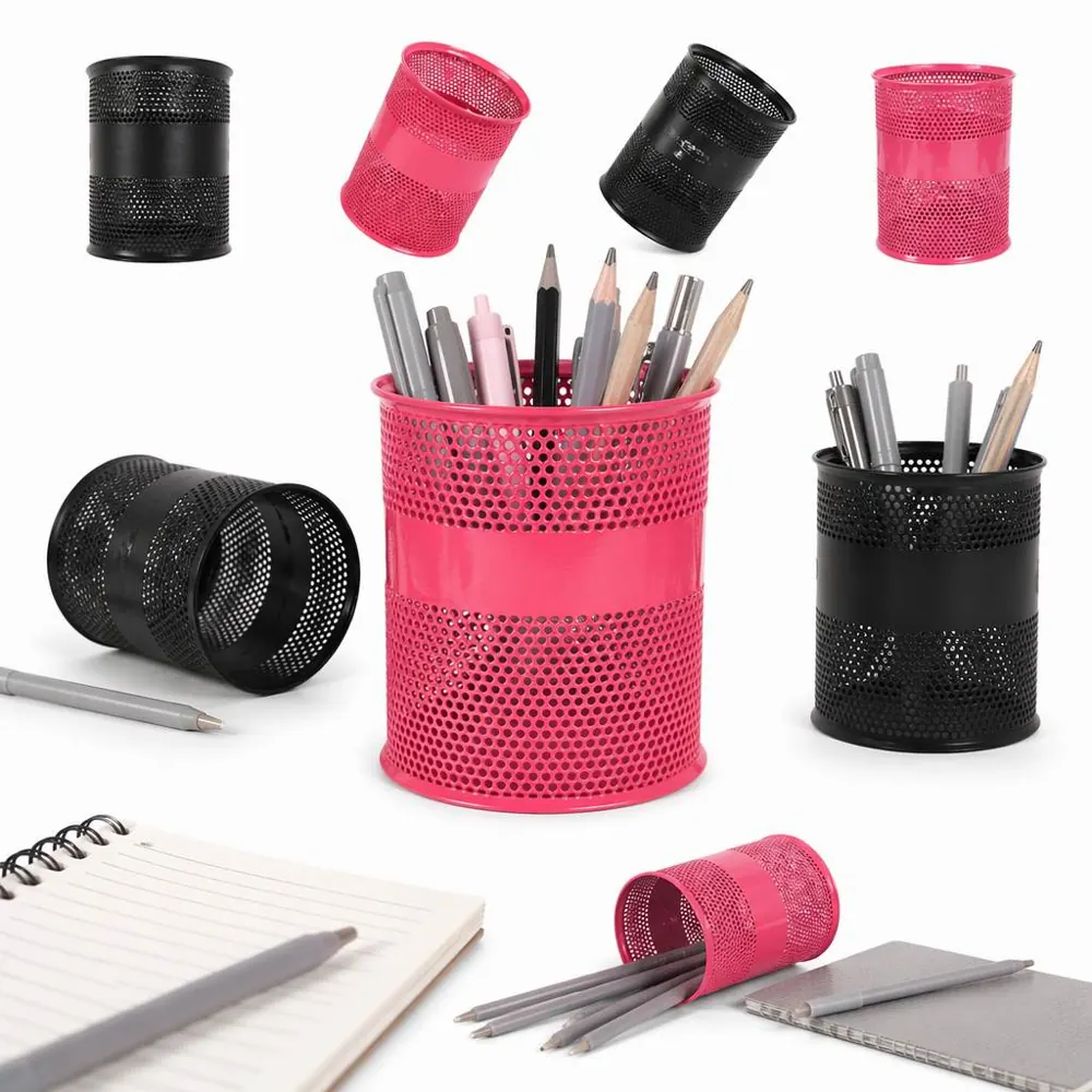 Rust-Resistant Iron Circular Pen Holder for Desk 2