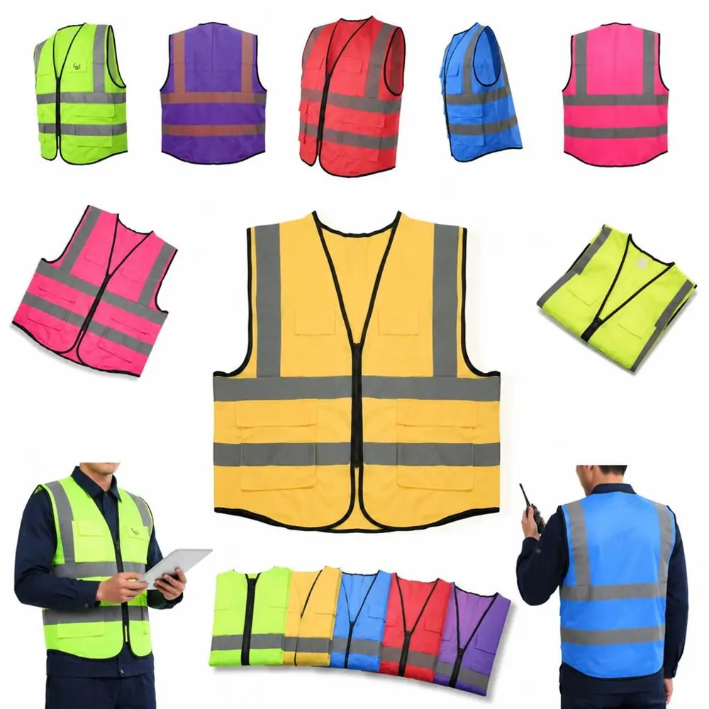 Multi-Pocket Reflective Safety Vest High Visibility Workwear 2