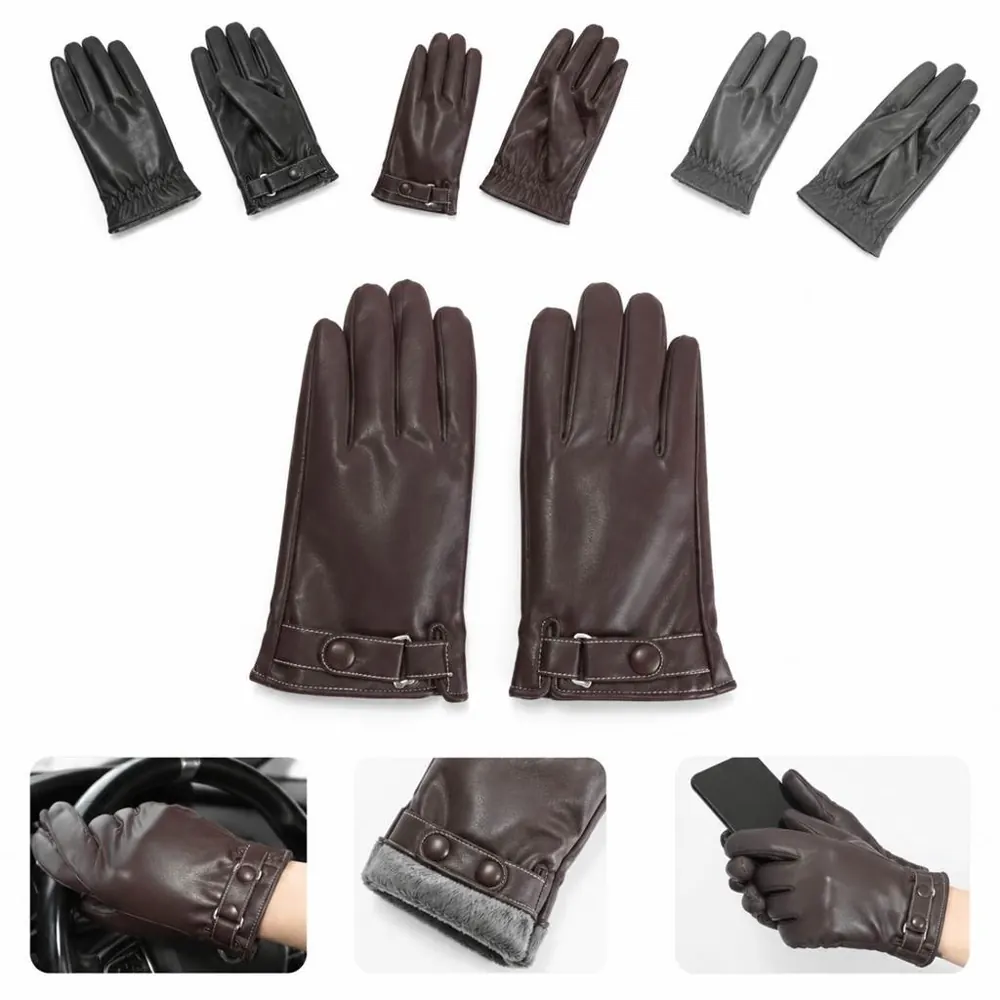 Premium Leather Driving Gloves with Fur Lining 2