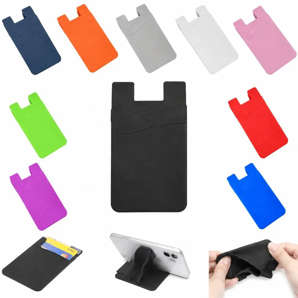 Dual Pocket Silicone Phone Card Wallet with Card Slots 2