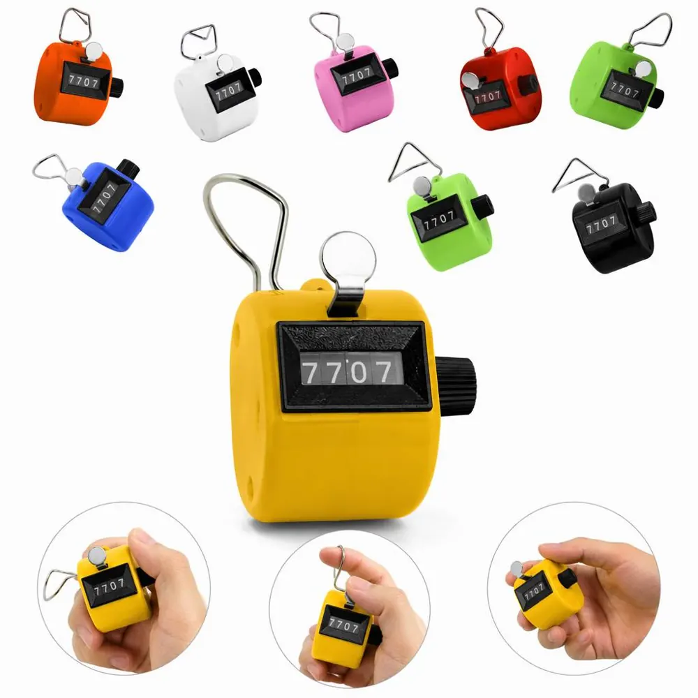 Metal 4-Digit Hand Tally Counter for Accurate Counting Up 2