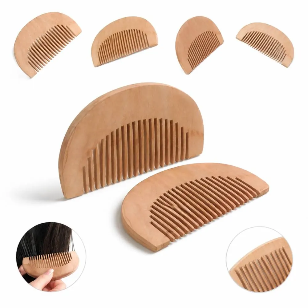 Natural Wooden Anti-Static Mini Comb for Travel & Daily Use 2