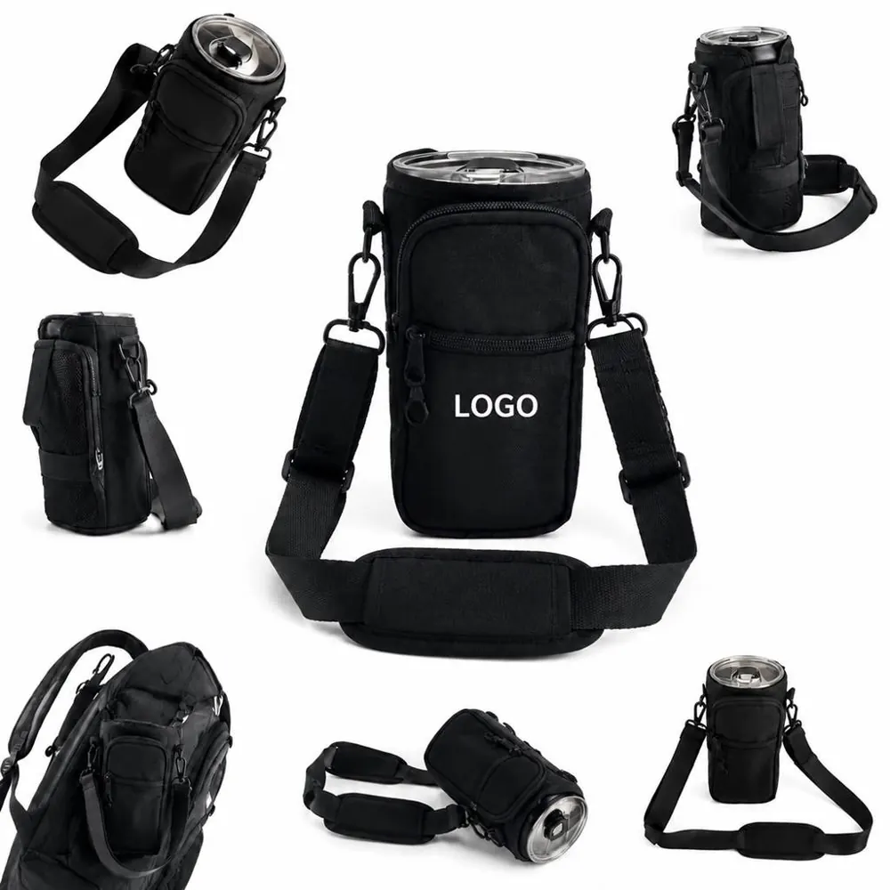 Adjustable Oxford Water Bottle Bag with Strap