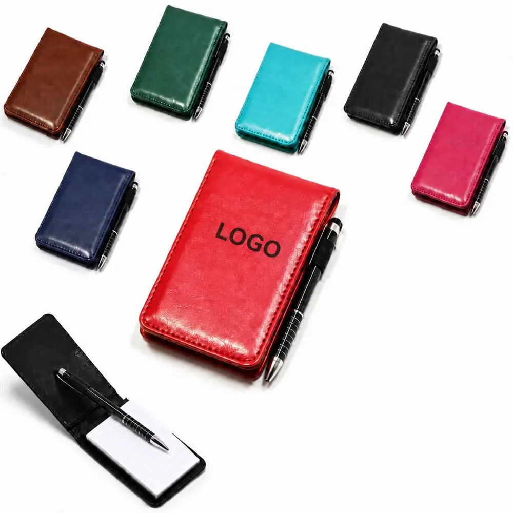 A7 PU Leather Notebook with Pen Holder and Card Slot
