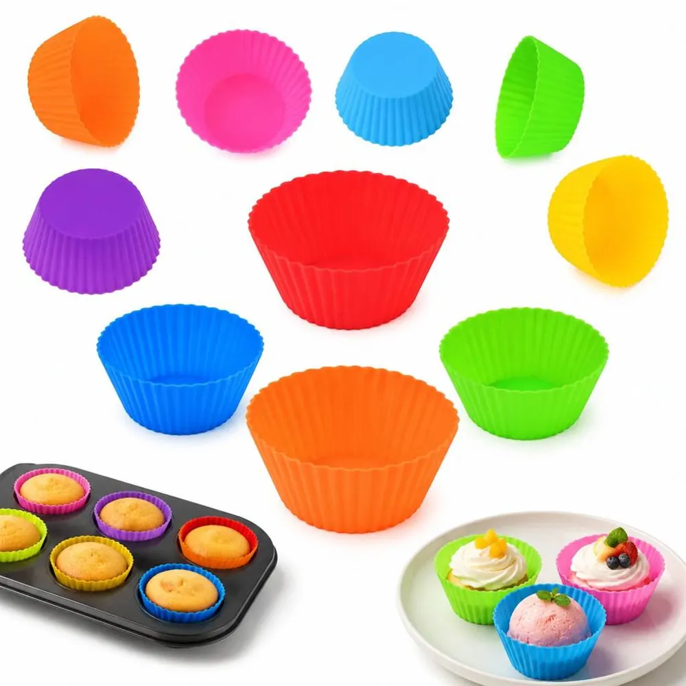 Reusable Nonstick Silicone Baking Cups for Cupcakes 2