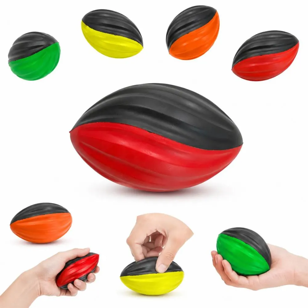 Soft PU Foam Football Stress Reliever Spiral Texture 2