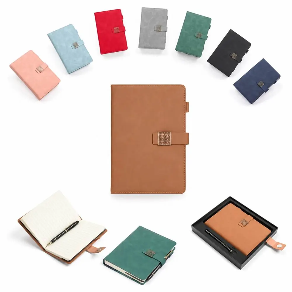 A5 Leather Notebook Set with Pen, Business Gift Box 2