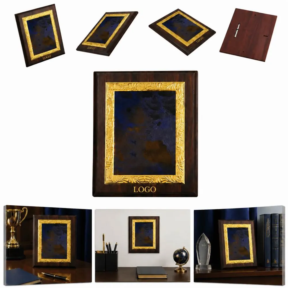 8x10 Blue Plate Wood Plaque with UV Imprint