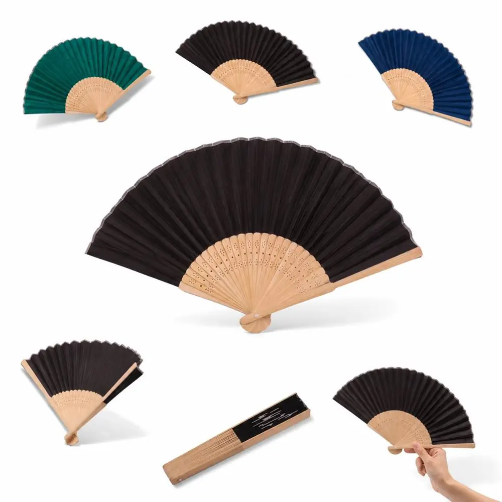 Customizable Bamboo Folding Fan with Multi-Color Design 2