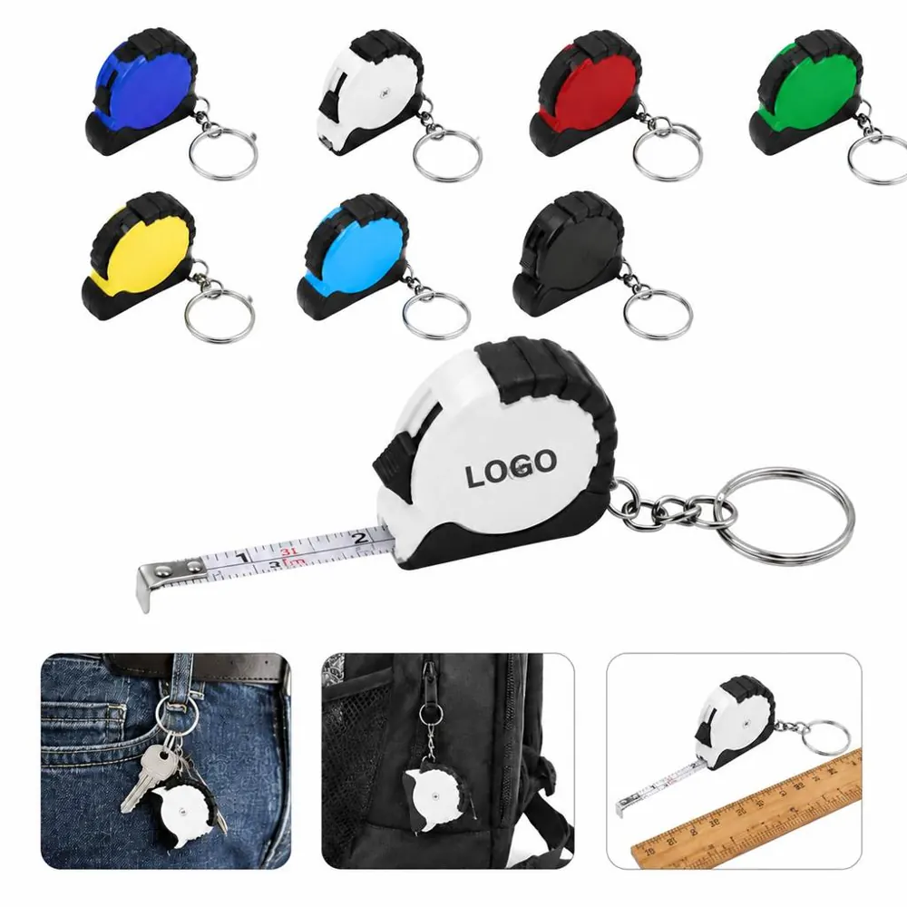 Mini Keychain Tape Measure 3ft Retractable with Keyring Loop