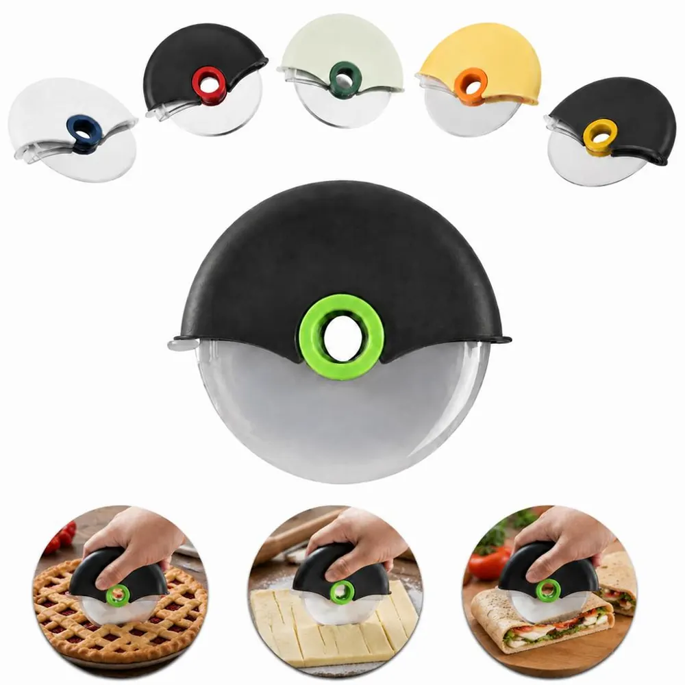 Safety Pizza Wheel Cutter with Protective Cover, Stainless 2