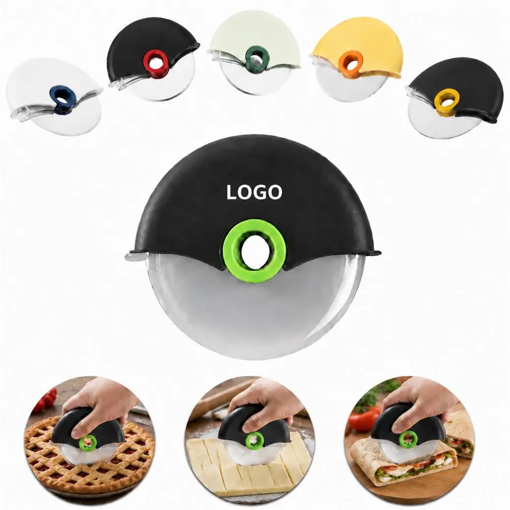 Safety Pizza Wheel Cutter with Protective Cover, Stainless