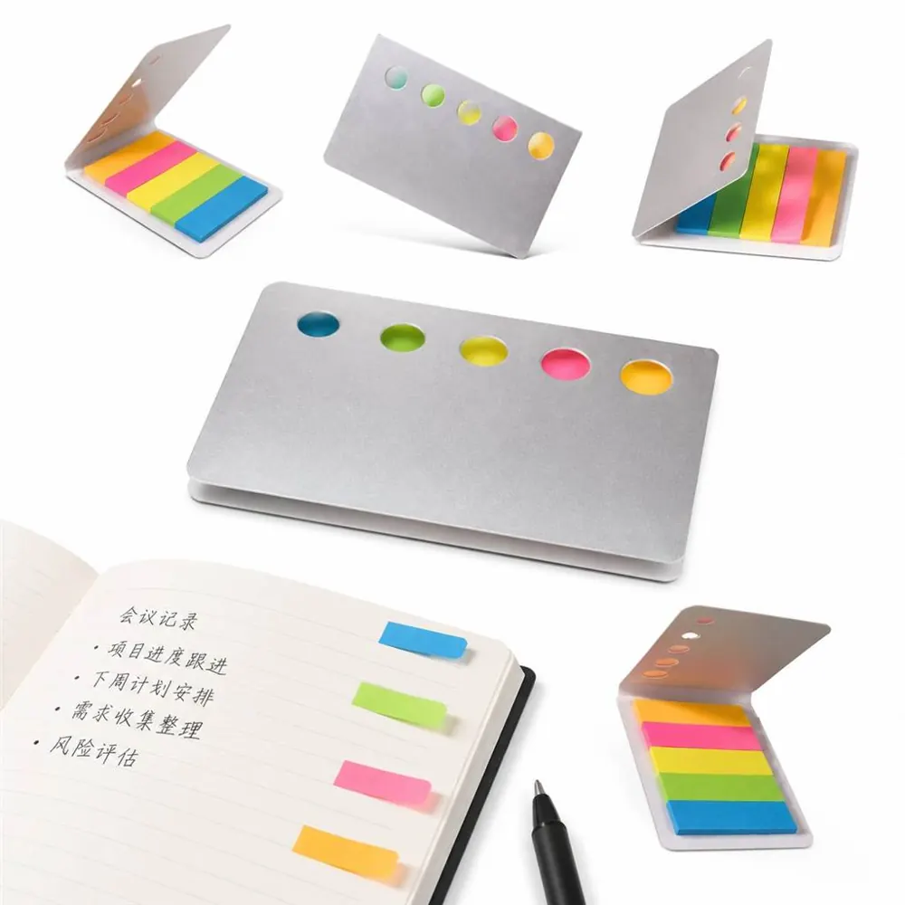 Eco Mini Strip Sticky Notes, Assorted Colors, Residue-Free 2