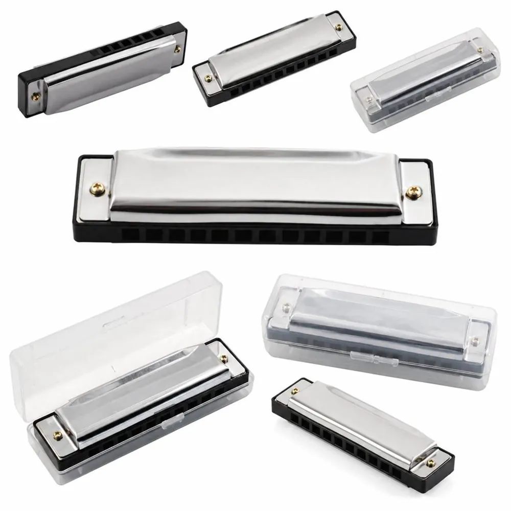 Customizable 10-Hole Metal Harmonica with Case 2