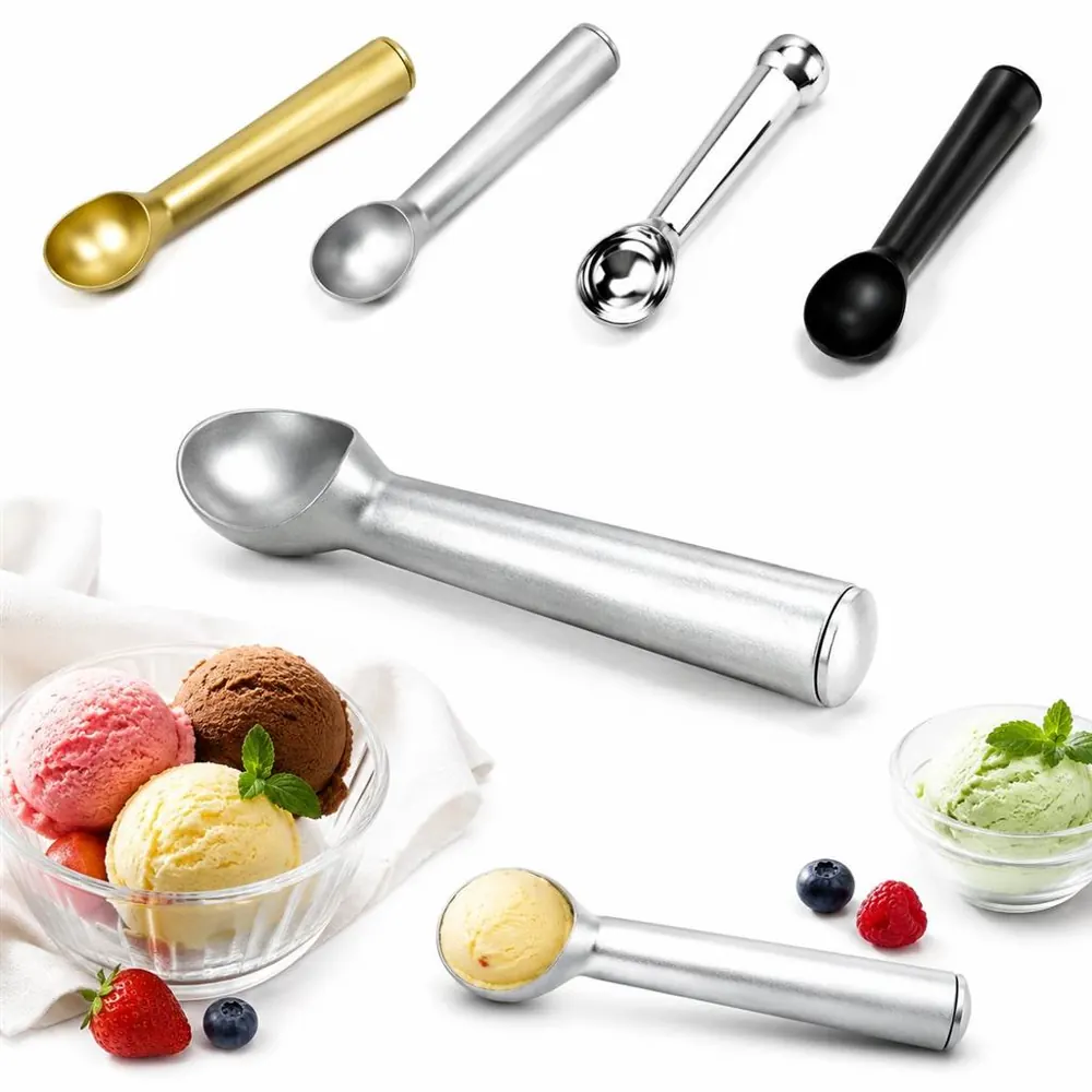 Non-Stick Aluminum Ice Cream Scoop for Hard Frozen Desserts 2